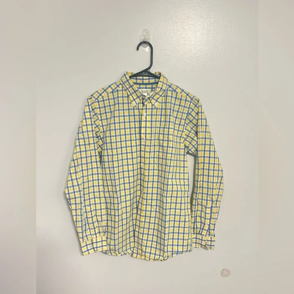Boys Plaid Long Sleeve Button Down Shirt Size XL (14)